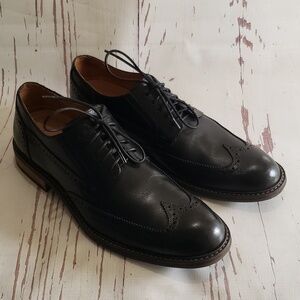 Vionic black wingtip lace up mens casual dress removible foot pad shoes